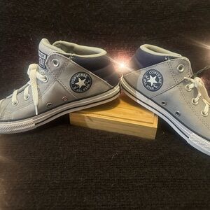 Converse Kids High-Top Sneakers - Light Gray and Navy
